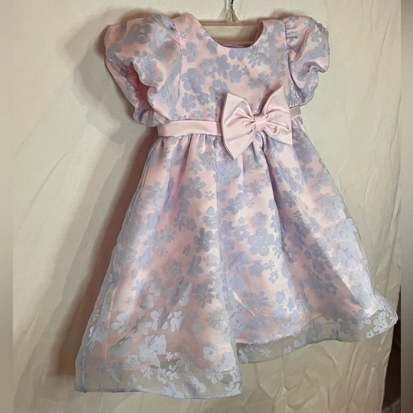 NWT! Rare Editions Baby Girl Floral Organza Dress w Diaper Cover, 18MO - Picture 2 of 9